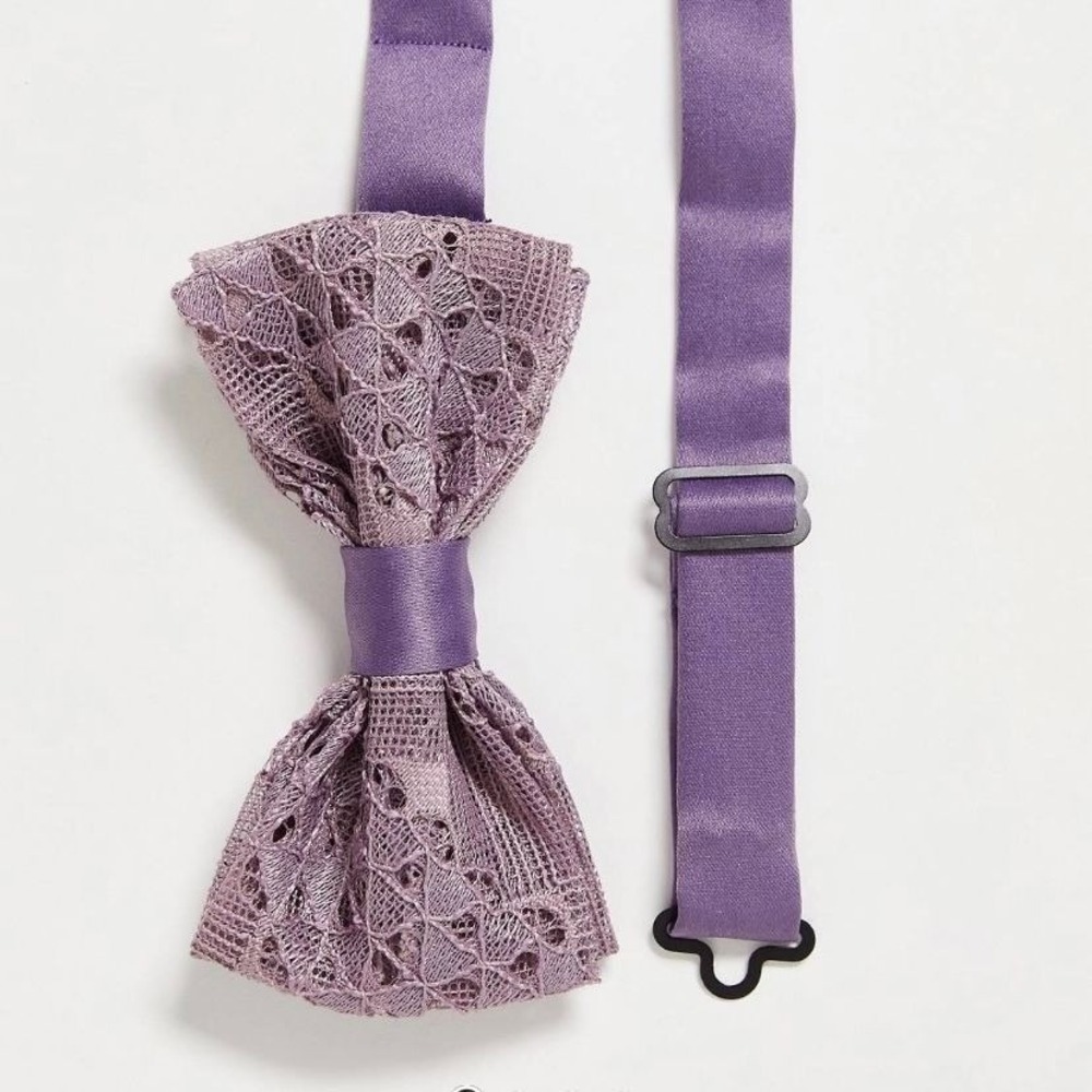 NWT Devil's Advocate Lace Bow Tie in Purple MSRP $58